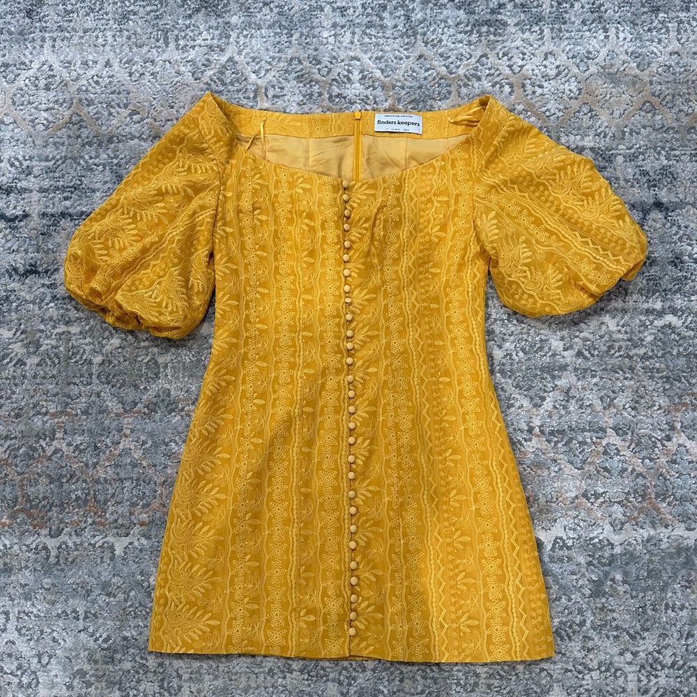 Anthropologie Women’s Crochet Puff Sleeve Boho Style Dress Size 6